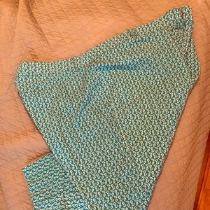 Briggs New York Teal/White Plus sized capris
